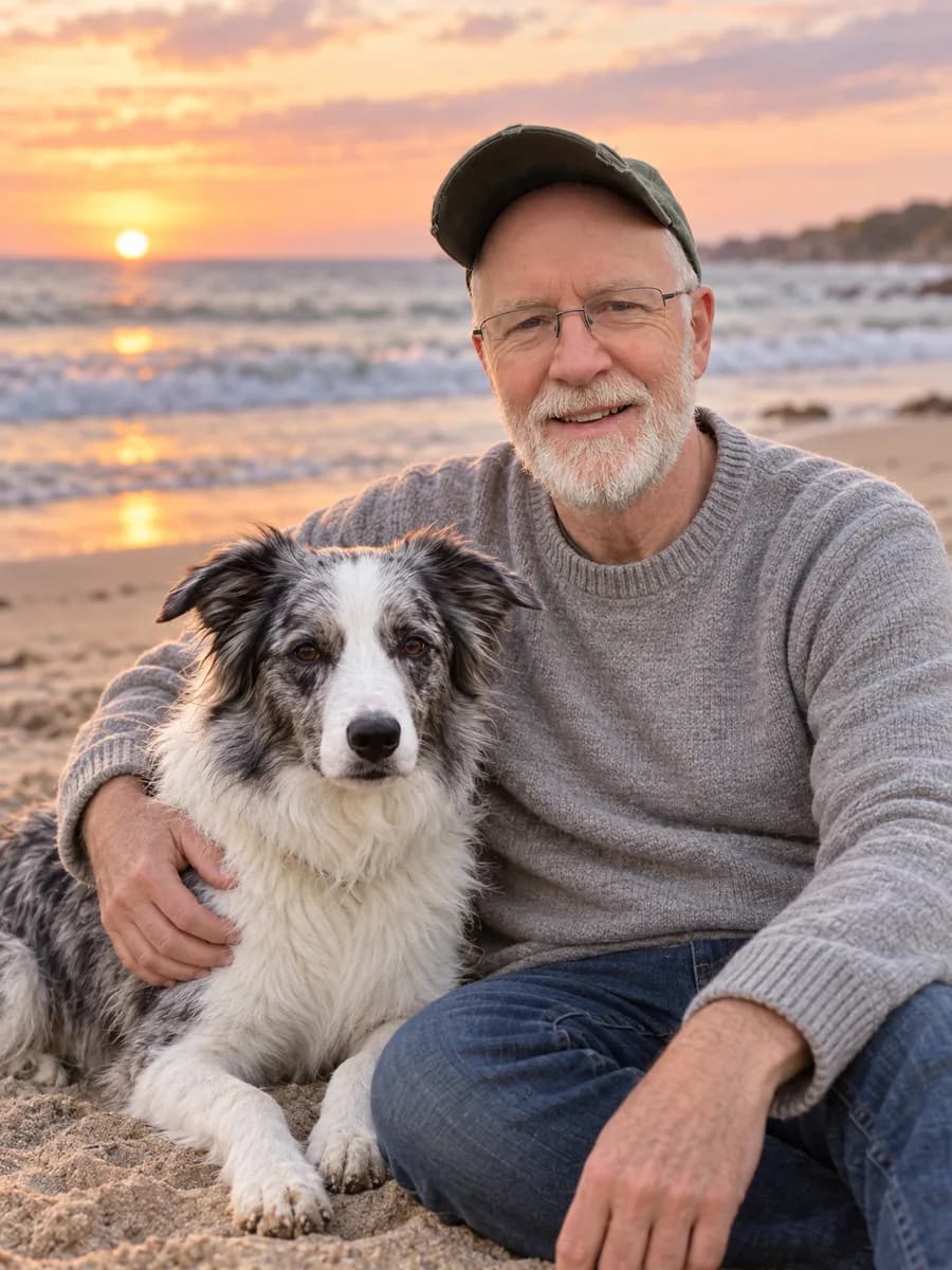 By the sea portrait example