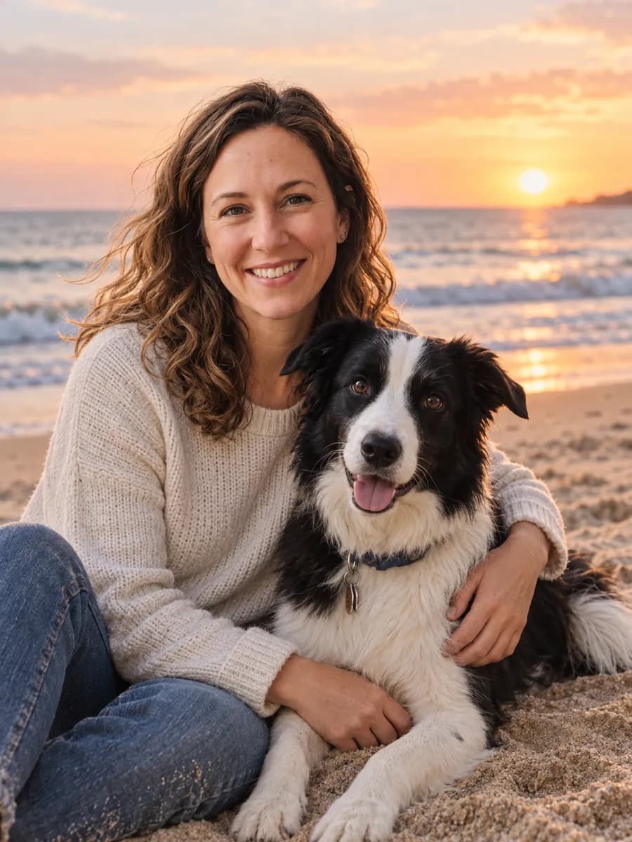 By the sea portrait example